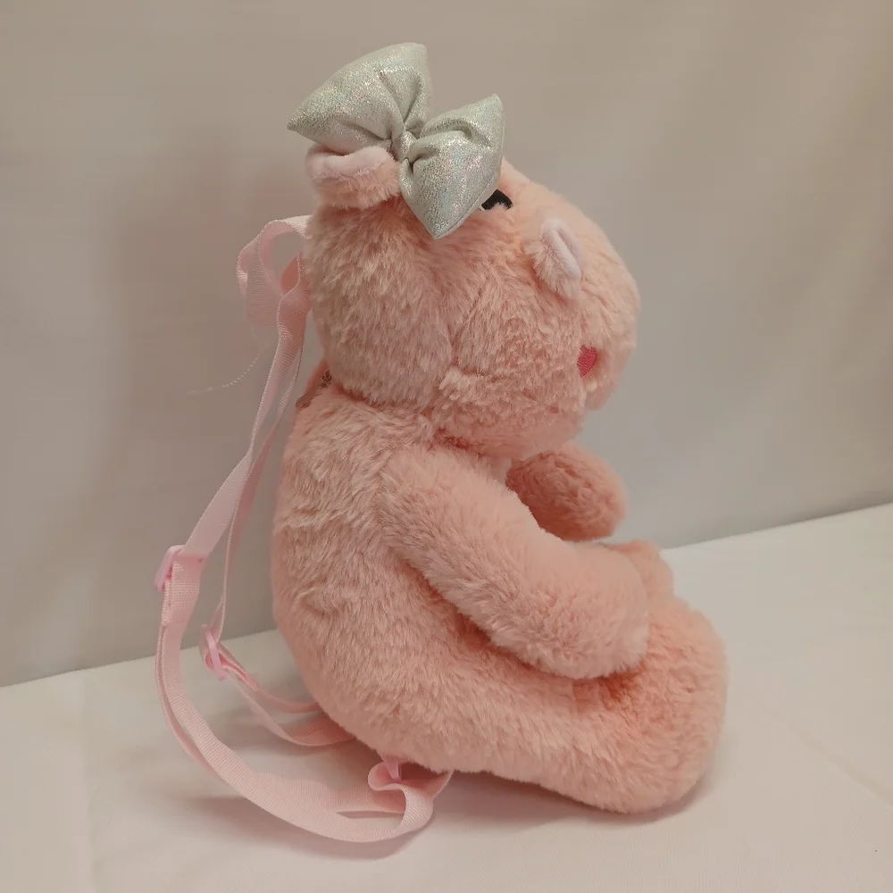 Kids Back Pack Pink Hippo Plush Carried Away by Stepping Stones.